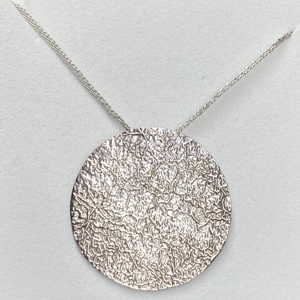 Sterling Silver Hammered medallion necklace